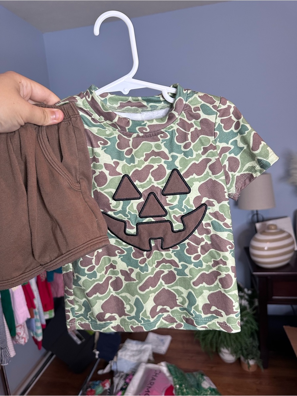 Boy's Camo Pumpkin Outfit Set